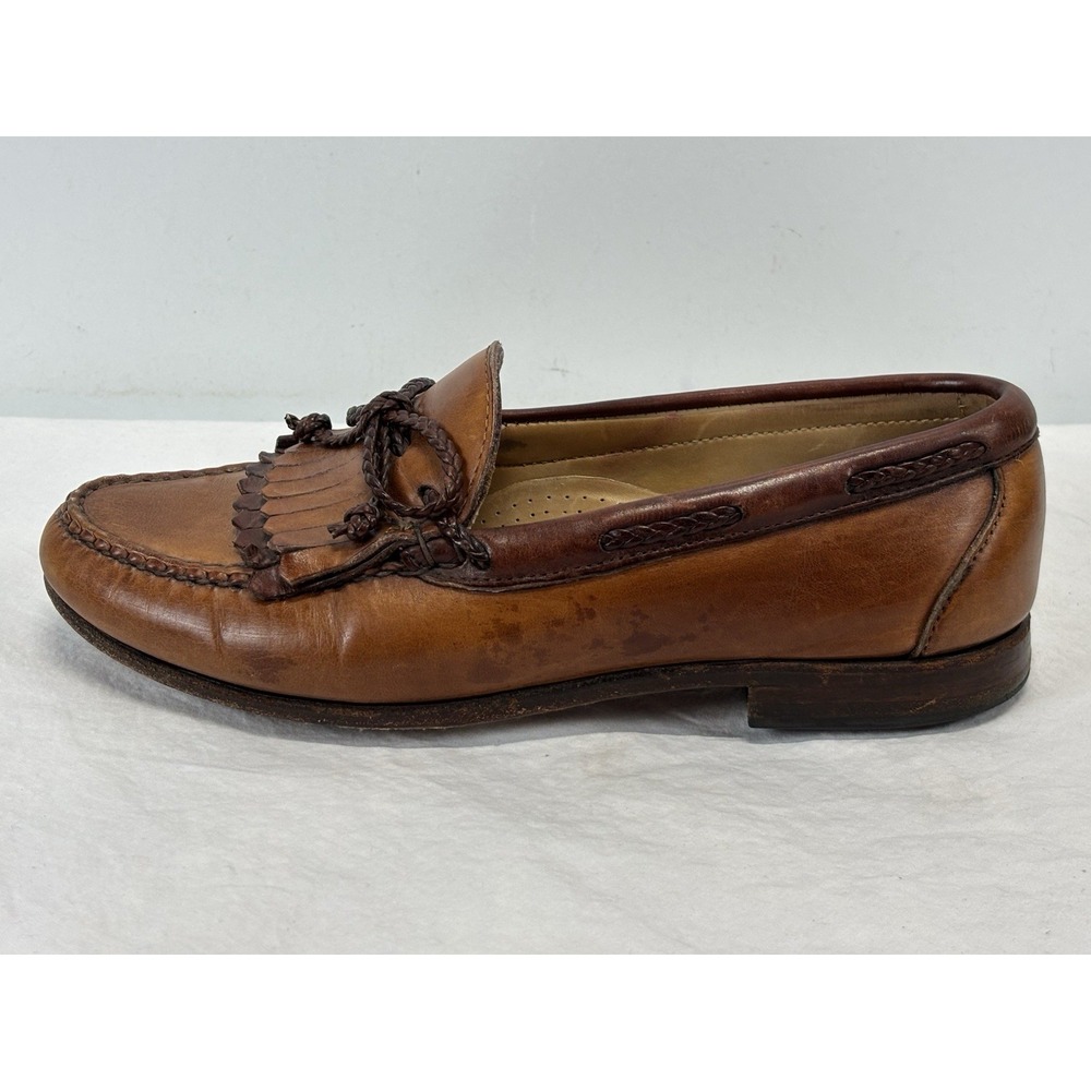 Vintage ALLEN EDMONDS WOODSTOCK LEATHER TASSEL LOAFER SHOES Mens 8.5 D